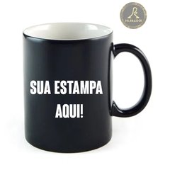 Caneca Mágica em Cerâmica Personalizada - Preta Brilho (Muda de Cor)