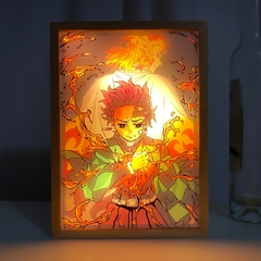 Luz de moldura de foto LED Demônio Slayer, lâmpada noturna de anime, design de na internet