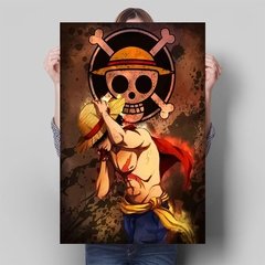 Imagem do Anime japonês uma peça pintura em tela personagem luffy poster arte da parede decoração casa sala de estar quarto