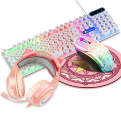 Rosa menina brilhante teclado e mouse pad set, fone de ouvido, 3, 4 - Dr. Brauch