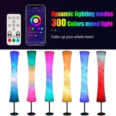 Nordic branco tecido sombra led canto lâmpada de assoalho com controle inteligente alexa rgb moderna lâmpada pé para sala estar quarto decoração na internet