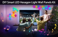 Rgbw led hexágono luz bluetooth interior luz de parede app controle remoto luz - loja online