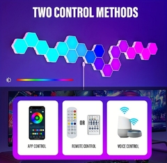 RGB Lâmpada de Parede Hexagonal Inteligente, Mudança de Cor Luz Noturna Ambien na internet