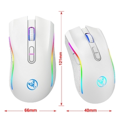 Mouse sem fio recarregável RGB Gaming, Ratos retroiluminados ergonômicos para - loja online