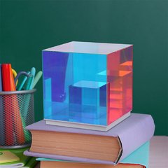 Cubo caixa de cor candeeiro de mesa sala estar quarto decoração atmosfera cor luz da noite acrílico criativo candeeiro de mesa objeto - Dr. Brauch