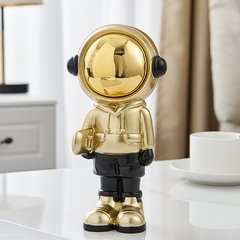 Imagem do Astronauta modelo de resina ouro estatueta para interior casa acessórios sala estar decoração moderna arte estátua escritório decoração presente