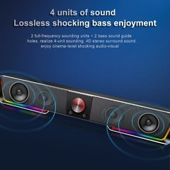 Redragon gs570 darknets surpport bluetooth aux 3.5mm estéreo surround alto-falante rgb coluna barra de som para computador - comprar online