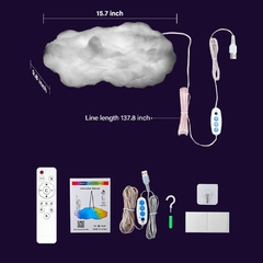 Controle Remoto Compatível com Bluetooth LED RGB USB, Smart Clouds Night Lamp,