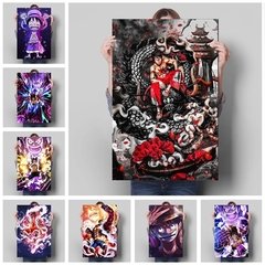 Anime japonês uma peça pintura em tela personagem luffy poster arte da parede decoração casa sala de estar quarto - loja online