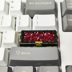 Chama de cristal vermelho artesanal resina keycaps quente para mecânico teclado