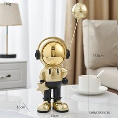 Astronauta modelo de resina ouro estatueta para interior casa acessórios sala estar decoração moderna arte estátua escritório decoração presente - comprar online