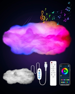 Imagem do Controle Remoto Compatível com Bluetooth LED RGB USB, Smart Clouds Night Lamp,