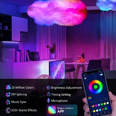 Controle Remoto Compatível com Bluetooth LED RGB USB, Smart Clouds Night Lamp, na internet