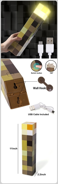 USB Recarregável LED Torch Lamp, Luz noturna para sala de estar Quarto, Home Pa - Dr. Brauch