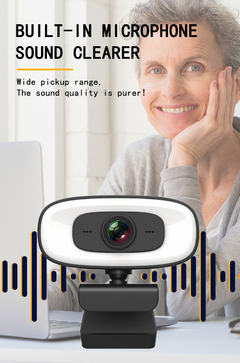 Webcam Full HD com Microfone, 4K, 1080P, Mini Câmera, 2K, 15-30FPS, USB, Web Ca na internet