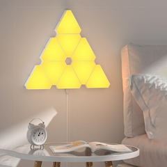 Lâmpada de parede quantum triangular led ritmo captador inteligente luz de fund