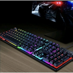 Teclado Gamer semi-mecânico, PC Original, RGB LED retroiluminado, PC