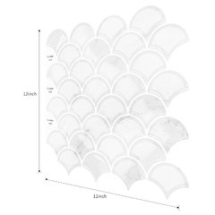 Fã-forma auto-adesivo à prova dtile água telha adesivos de parede decoração do banheiro telhas escamas de peixe telhas cozinha à prova de óleo papéis de parede 6p - loja online