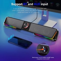 Redragon gs570 darknets surpport bluetooth aux 3.5mm estéreo surround alto-falante rgb coluna barra de som para computador