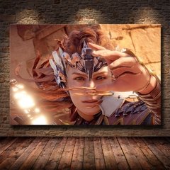 Imagem do Arte da parede pintura em tela hd impressão cartaz moderno popular jogo online horizonte zero amanhecer menino decoração da parede quarto cuadros