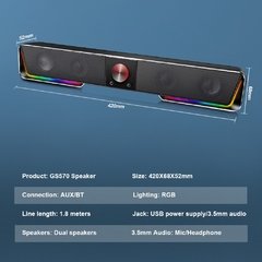 Redragon gs570 darknets surpport bluetooth aux 3.5mm estéreo surround alto-falante rgb coluna barra de som para computador - comprar online