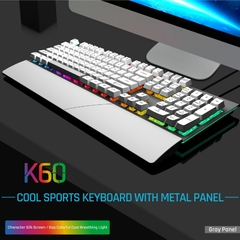 Teclado para jogos com fio USB retroiluminado, 104 teclas, Metal, Destacável, D - loja online