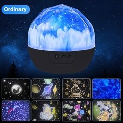 Imagem do Projetor mágico led de céu estrelado, luminária com lâmpada led rotativa, projeção de céu estrelado, planetas, terra, universo colorido e piscante para crianças, bebês, presente de natal