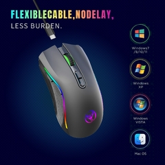 Mouse sem fio recarregável RGB Gaming, Ratos retroiluminados ergonômicos para - comprar online