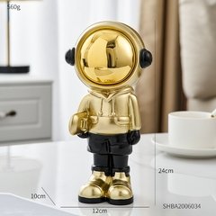 Astronauta modelo de resina ouro estatueta para interior casa acessórios sala estar decoração moderna arte estátua escritório decoração presente