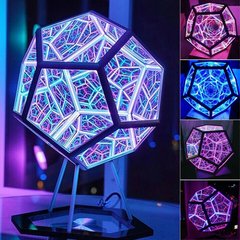 Usb luz da noite led infinity dodecaedro lâmpada colorida criativo led lâmpada de iluminação ambiente decoração para casa céu estrelado luzes 5v - loja online