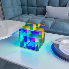 Imagem do Cubo caixa de cor candeeiro de mesa sala estar quarto decoração atmosfera cor luz da noite acrílico criativo candeeiro de mesa objeto