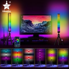 Barra de luz led com controle de voz, luz rgb colorida de ritmo musical, controle de voz automotivo - comprar online