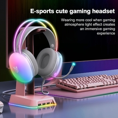 Imagem do ONIKUMA-Auscultadores RGB completos para jogos com luzes, Gamer KL, PC Headset,