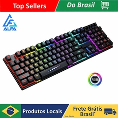 Teclado Gamer semi-mecânico, PC Original, RGB LED retroiluminado, PC - Dr. Brauch