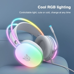 ONIKUMA-Auscultadores RGB completos para jogos com luzes, Gamer KL, PC Headset,