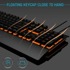 Teclado para jogos com fio USB retroiluminado, 104 teclas, Metal, Destacável, D - comprar online