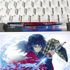 Anime japonês Demon Slayer Keycaps, 6.25u Resina Keycap, Barra de Espaço Artes