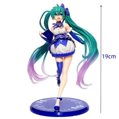 Hatsune Miku Boneca Modelo PVC para Meninas, Figurais Anime, Orelhas De Coelho,