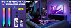 Barra de luz led com controle de voz, luz rgb colorida de ritmo musical, controle de voz automotivo