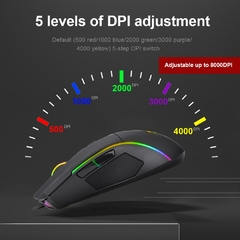 REDRAGON Lonewolf G105 RGB USB Wired Gaming Mouse 8000 DPI 8 botões Programáve - Dr. Brauch