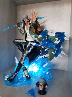 One Piece Anime Action Figure, Aokiji Kuzan, Estátua Gk Pvc, 2 Cabeças, 2 Mão