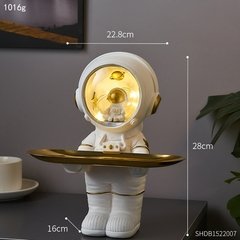 Imagem do Astronauta modelo escultura arte moderna bandeja de armazenamento decoração para casa acessórios para sala estar uma peça resina estátua mesa decoração