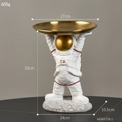 Astronauta modelo escultura arte moderna bandeja de armazenamento decoração para casa acessórios para sala estar uma peça resina estátua mesa decoração