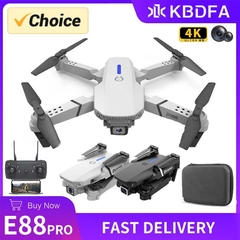 KDBFA Dobrável Quadcopter Drone, E88 Pro, WiFi FPV Drone, Câmera Grande Angula