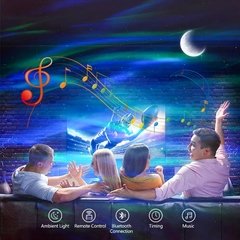 Rodanny led polígono céu projetor com bluetooth jogar música quarto decoração luar estrela projeção ondas presentes de natal - comprar online