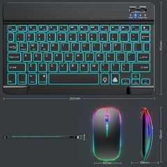 EMTRA-Teclado Bluetooth Retroiluminado, Teclado e Mouse Espanhol, Retroiluminaç - comprar online