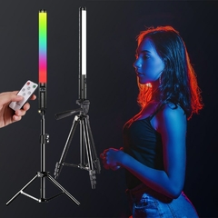 RGB Light Stick Wand com suporte tripé, partido colorido lâmpada LED, luz de p na internet