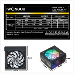 Fonte de alimentação 300w fonte para PC Gamer IWONGOU ATX fonte 300w RGB Gamin - comprar online