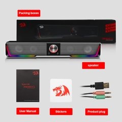 Redragon gs570 darknets surpport bluetooth aux 3.5mm estéreo surround alto-falante rgb coluna barra de som para computador na internet