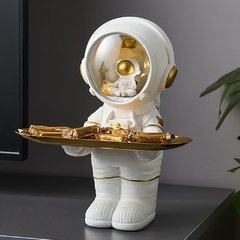 Astronauta modelo escultura arte moderna bandeja de armazenamento decoração para casa acessórios para sala estar uma peça resina estátua mesa decoração - comprar online